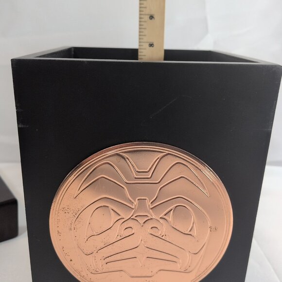 Haida Clarence Wells Native Art Keepsake Embos Copper Box Wood Canada Medallion - Picture 5 of 16